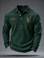 Men's Scotland Christmas Art Printed Casual Tops