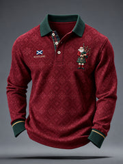 Men's Scotland Christmas Art Printed Casual Tops