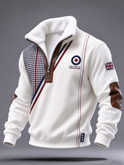 Men's UK Music Lover Mods Art Printed Plush Stand Collar Shirt