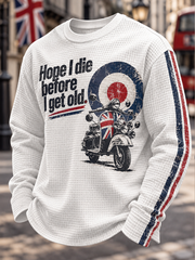 Men's UK Music Lover Mods Art Printed Waffle Sweatshirt