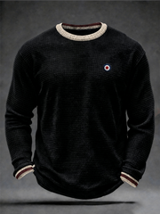 Men's Mods Culture UK Music Lover Business Style Printed Waffle Long Sleeve T-Shirt