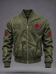 Men's Lest We Forget Print Zip-up Hoodie
