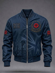 Men's Lest We Forget Print Zip-up Hoodie