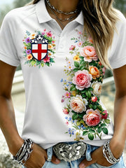 Women's Retro English Football Fan Printed Casual Jersey