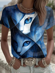 Women's Cat Print Casual Shirt