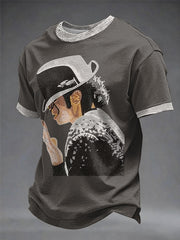 Men's Pop Music Character Printed T-shirt