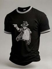 Men's Pop Music Character Print T-shirt