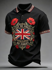 Men's Lest We Forget Print Casual Top
