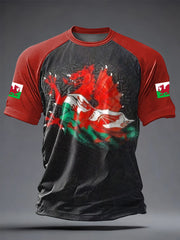 Men's Welsh Dragon Printed Casual short sleeves t-shirt
