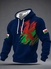 Men's Welsh Dragon Printed Hoodie