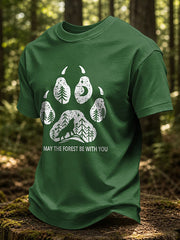 Men's May The Forest Be With You Printed Casual T-Shirt
