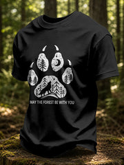 Men's May The Forest Be With You Printed Casual T-Shirt