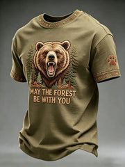 Men's May The Forest Be With You Printed Casual T-Shirt