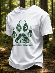 Men's May The Forest Be With You Printed Casual T-Shirt