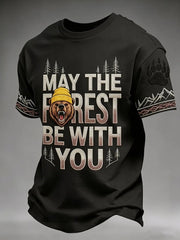 Men's May The Forest Be With You Printed Casual T-Shirt