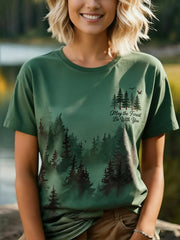 Women's May The Forest Be With You Printed Casual T-Shirt