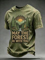 Men's May The Forest Be With You Printed Casual T-Shirt