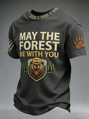 Men's May The Forest Be With You Printed Casual T-Shirt