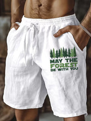 Men's May The Forest Be With You Printed Shorts