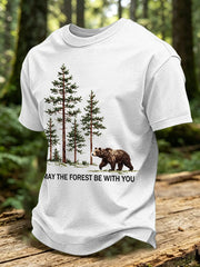 Men's May The Forest Be With You Printed Casual T-Shirt