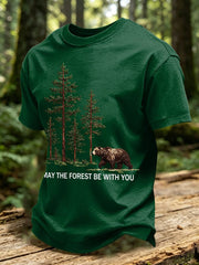 Men's May The Forest Be With You Printed Casual T-Shirt