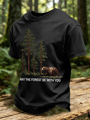 Men's May The Forest Be With You Printed Casual T-Shirt