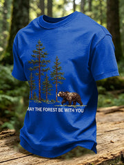 Men's May The Forest Be With You Printed Casual T-Shirt