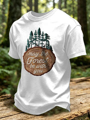 Men's May The Forest Be With You Printed Casual T-Shirt