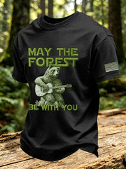 Men's May The Forest Be With You Printed Casual T-Shirt