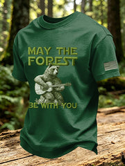 Men's May The Forest Be With You Printed Casual T-Shirt