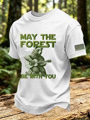Men's May The Forest Be With You Printed Casual T-Shirt