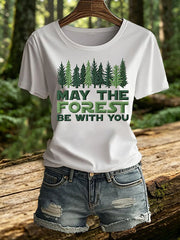 Women's May The Forest Be With You Print T-Shirt