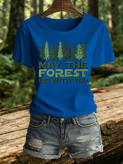 Women's May The Forest Be With You Print T-Shirt