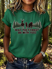 Women's May The Forest Be With You Print T-Shirt