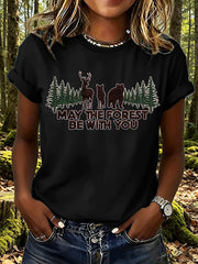 Women's May The Forest Be With You Print T-Shirt