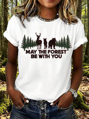 Women's May The Forest Be With You Print T-Shirt