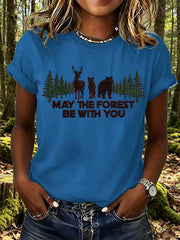 Women's May The Forest Be With You Print T-Shirt