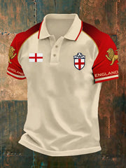 Retro England football fan art print casual jersey