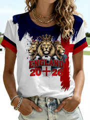 Women's UK Football Lover England Printed short-sleeved T-shirt
