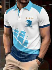 Men's Manchester Football Lover Blue City Printed Casual Tops