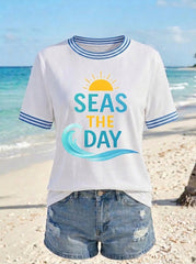Women's Seas The Day Printed T-shirt