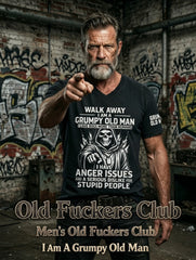 Men's Grumy Man Printed Vintage Fashion Loose Short Sleeve T-Shirt
