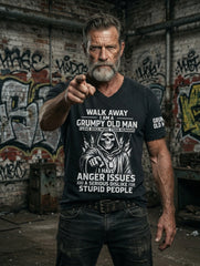 Men's Grumy Man Printed Vintage Fashion Loose Short Sleeve T-Shirt