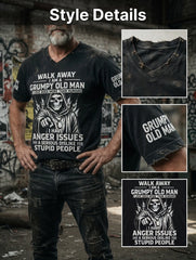 Men's Grumy Man Printed Vintage Fashion Loose Short Sleeve T-Shirt
