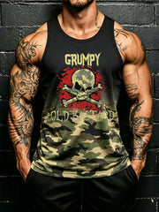 Men's 'grumpy old bastard' camo vests
