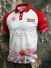 Men's British Red Arrows Print three buttons shoulder sleeve