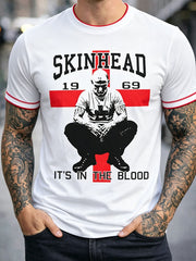 Men's Skinhead Oi! Printed Casual T-shirt