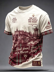 Men's Scotland Football Lover Hearts Art Printed T-shirt