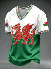 Men's Welsh Dragon V-neck T-shirt