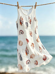 Women's Beach Sea Shells & Conch Pattern Tank dress
